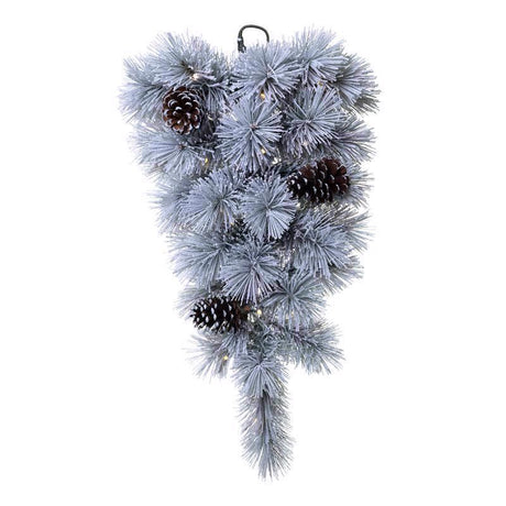 Celebrations Home 24 in. D X 2 ft. L LED Prelit Multicolored Snowy Scotch Pine Teardrop Garland, Pack of 8