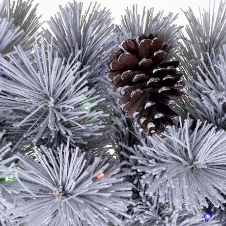 Celebrations Home 24 in. D X 2 ft. L LED Prelit Multicolored Snowy Scotch Pine Teardrop Garland, Pack of 8