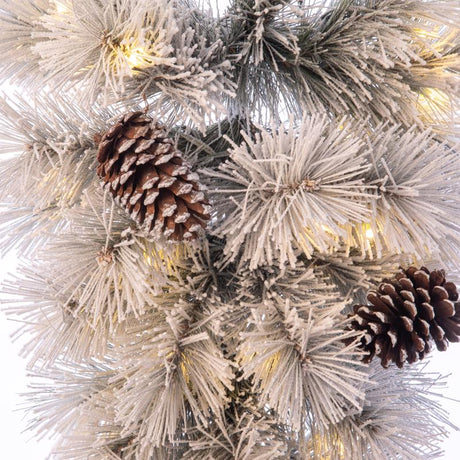Celebrations Home 24 in. D X 2 ft. L LED Prelit Multicolored Snowy Scotch Pine Teardrop Garland, Pack of 8