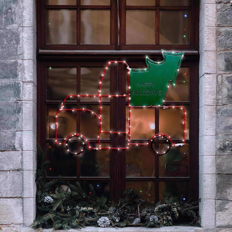 Celebrations LED Truck w/Tree Silhouette 15 in. Hanging Decor