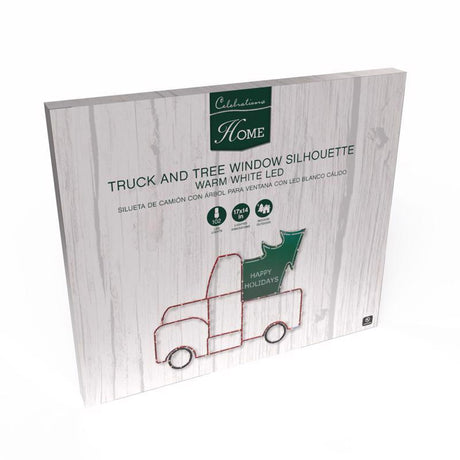 Celebrations LED Truck w/Tree Silhouette 15 in. Hanging Decor