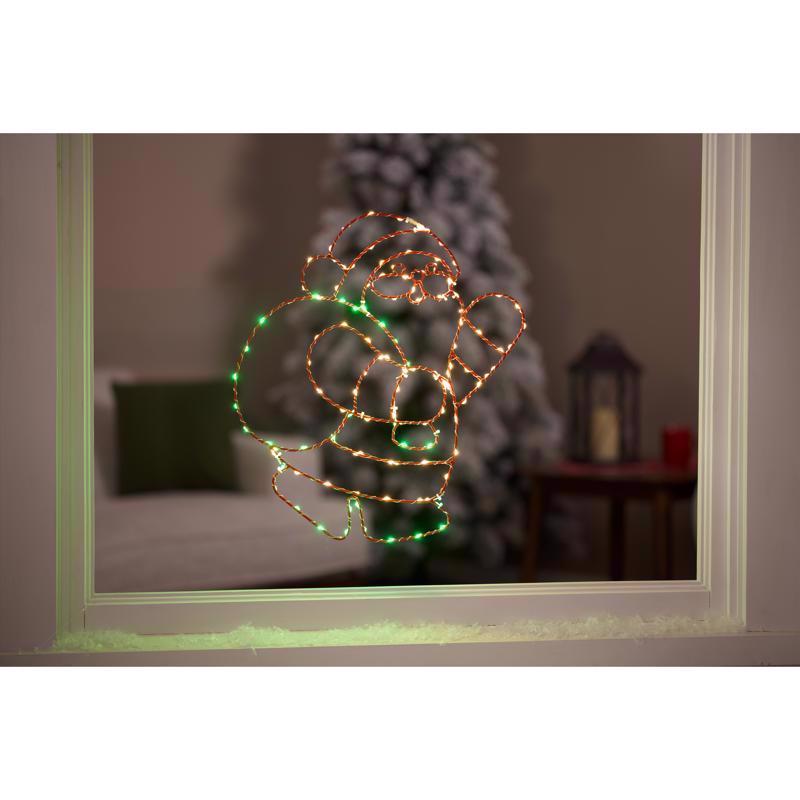 Celebrations LED Santa Silhouette 14 in. Hanging Decor