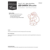 Celebrations LED Santa Silhouette 14 in. Hanging Decor