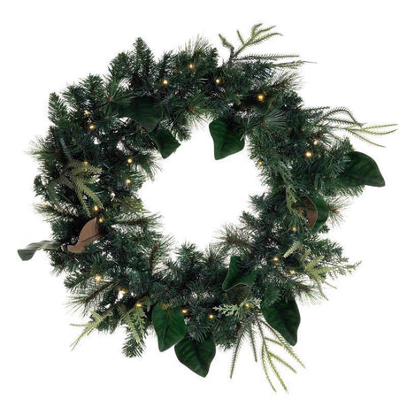 Celebrations Home 30 in. D X 2.5 ft. L LED Prelit Battery Operated Decorated Wreath, Pack of 4