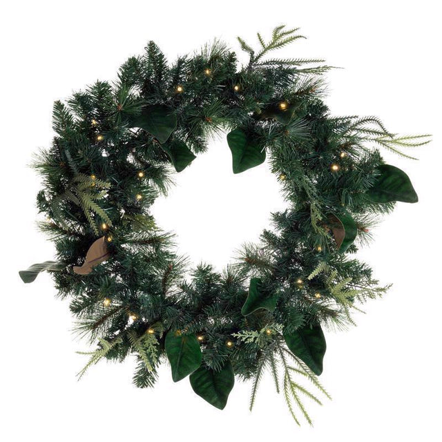 Celebrations Home 30 in. D X 2.5 ft. L LED Prelit Battery Operated Decorated Wreath, Pack of 4