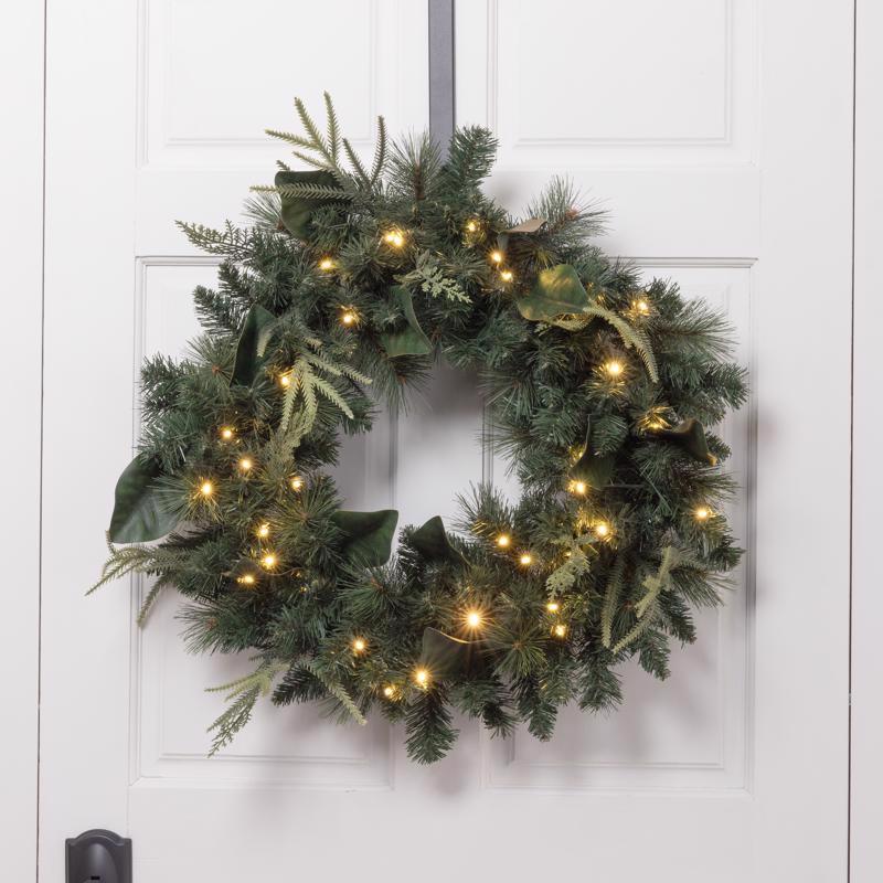Celebrations Home 30 in. D X 2.5 ft. L LED Prelit Battery Operated Decorated Wreath, Pack of 4