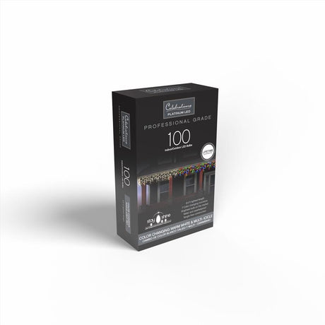 Celebrations Platinum LED T5 Multicolored/Warm White 100 ct Icicle Christmas Lights 8.5 ft.
