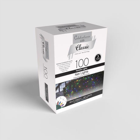 Celebrations Classic LED T5 Multicolored 100 ct Net Christmas Lights 4 ft.