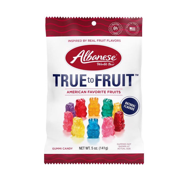 Albanese True to Fruit Assorted Gummi Bears 5 oz, Pack of 12