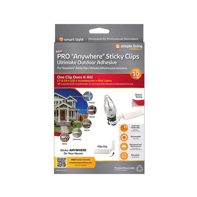 Simple Living Solutions Max Pro Anywhere Sticky Clips 10 pk