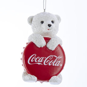Kurt S. Adler Coca-Cola Bear with Bottle Cap Ornament 4 in., Pack of 12