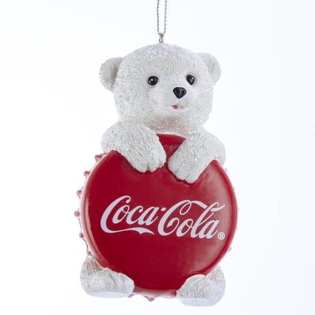 Kurt S. Adler Coca-Cola Bear with Bottle Cap Ornament 4 in., Pack of 12