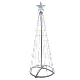 Celebrations Platinum Brilliant LED RGBW Straight Frame Tree 4 ft. Yard Decor