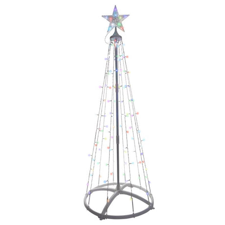 Celebrations Platinum Brilliant LED RGBW Straight Frame Tree 4 ft. Yard Decor