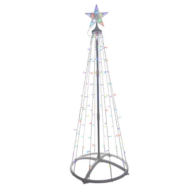 Celebrations Platinum Brilliant LED RGBW Straight Frame Tree 4 ft. Yard Decor