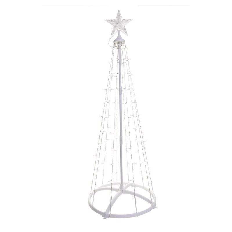 Celebrations Platinum Brilliant LED RGBW Straight Frame Tree 4 ft. Yard Decor