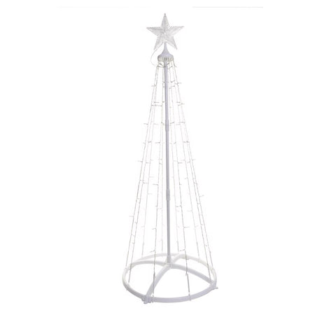 Celebrations Platinum Brilliant LED RGBW Straight Frame Tree 4 ft. Yard Decor