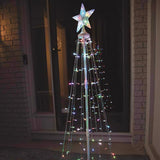 Celebrations Platinum Brilliant LED RGBW Straight Frame Tree 4 ft. Yard Decor