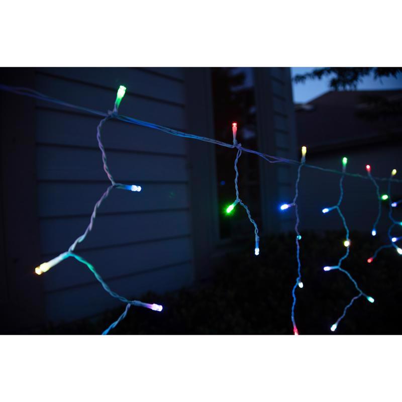 Celebrations Platinum Brilliant LED Micro/5mm RGBW 150 ct Icicle Christmas Lights 16 ft.