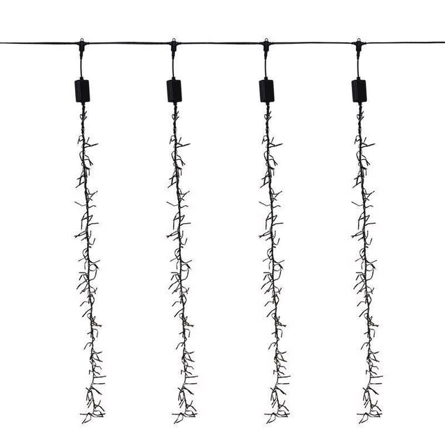 Celebrations LED Clear Cluster Rain Lights 47 in. Hanging Decor, Pack of 12