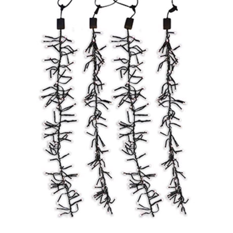 Celebrations LED Clear Cluster Rain Lights 47 in. Hanging Decor, Pack of 12