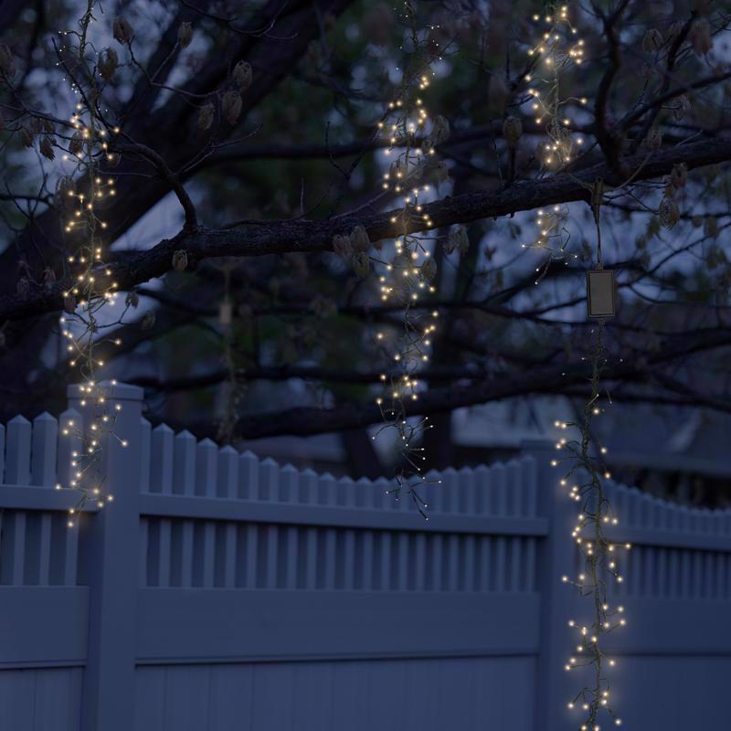 Celebrations LED Clear Cluster Rain Lights 47 in. Hanging Decor, Pack of 12