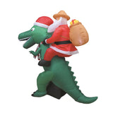 A Holiday Company Jurassic Santa LED Dinosaur with Santa 6 ft. Inflatable
