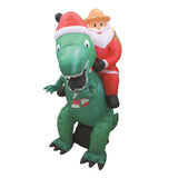 A Holiday Company Jurassic Santa LED Dinosaur with Santa 6 ft. Inflatable
