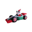 A Holiday Company LED Clear Santa with Race Car 4 ft. Inflatable