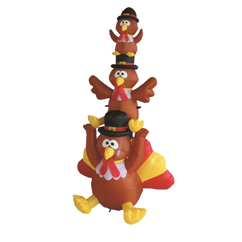 A Holiday Company 6 ft. Prelit Turkey Stack Inflatable