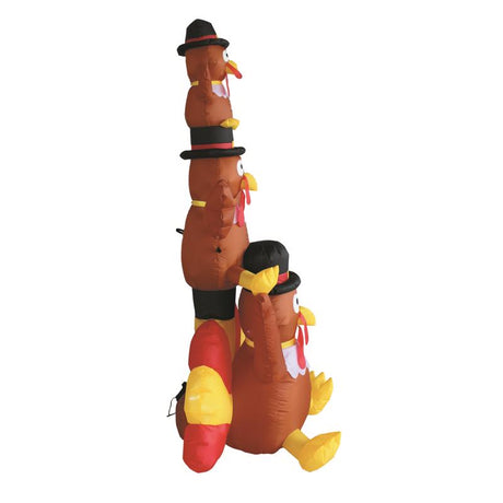 A Holiday Company 6 ft. Prelit Turkey Stack Inflatable