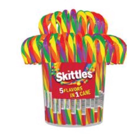 Skittles Assorted Candy Cane 1 each, Pack of 60