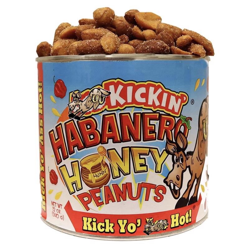 Ass Kickin' Habanero Honey Peanuts 12 oz Canister