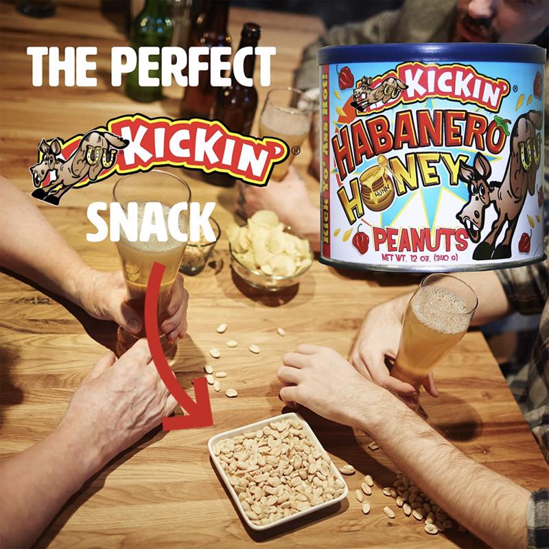 Ass Kickin' Habanero Honey Peanuts 12 oz Canister