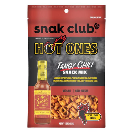 Snak Club Hot Ones Cider Vinegar/Red Chili Snack Mix 4.5 oz Bagged, Pack of 6