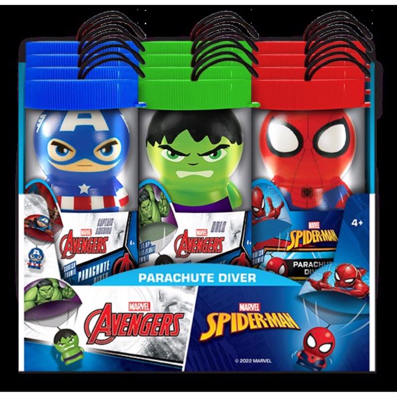 Marvel Avengers/Spider Man Parachute Diver Assorted, Pack of 12
