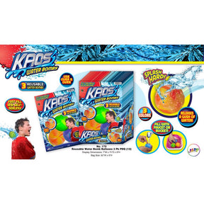 Kaos Water Bombs Assorted 3 pc, Pack of 12