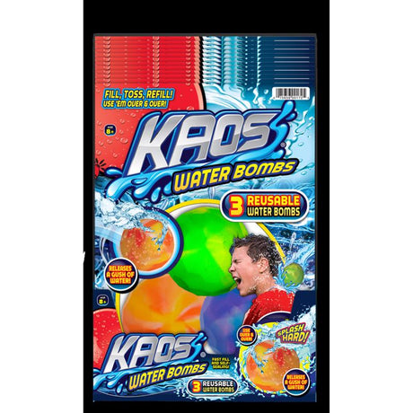 Kaos Water Bombs Assorted 3 pc, Pack of 12