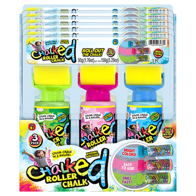 Chalked Roller Chalk Assorted, Pack of 6