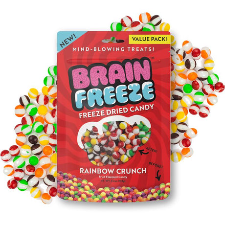 Brain Freeze Rainbow Crunch Fruit Candy 5.6 oz, Pack of 12