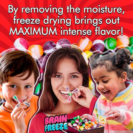 Brain Freeze Rainbow Crunch Fruit Candy 5.6 oz, Pack of 12