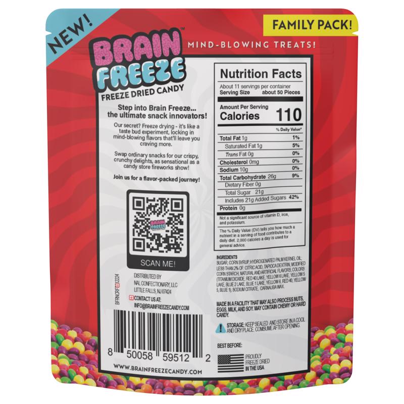 Brain Freeze Rainbow Crunch Fruit Candy 5.6 oz, Pack of 12