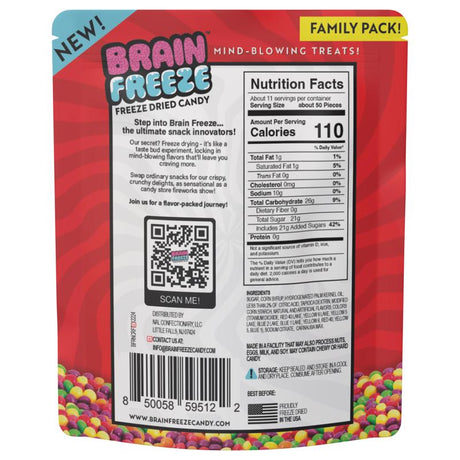 Brain Freeze Rainbow Crunch Fruit Candy 5.6 oz, Pack of 12