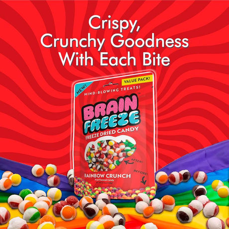Brain Freeze Rainbow Crunch Fruit Candy 5.6 oz, Pack of 12