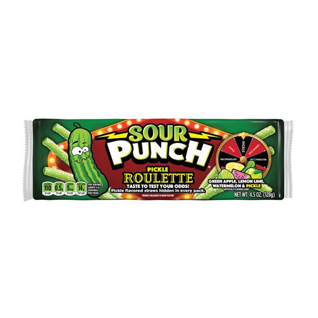 Sour Punch Pickle Roulette Assorted Chewy Candy 4.5 oz, Pack of 12