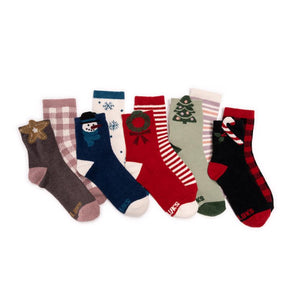 Muk Luks Women's Cozy Holiday One Size Fits Most Novelty Socks Assorted, Pack of 25