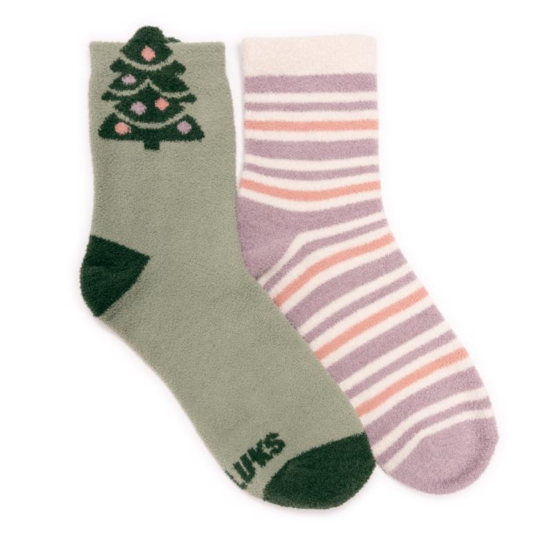 Muk Luks Women's Cozy Holiday One Size Fits Most Novelty Socks Assorted, Pack of 25