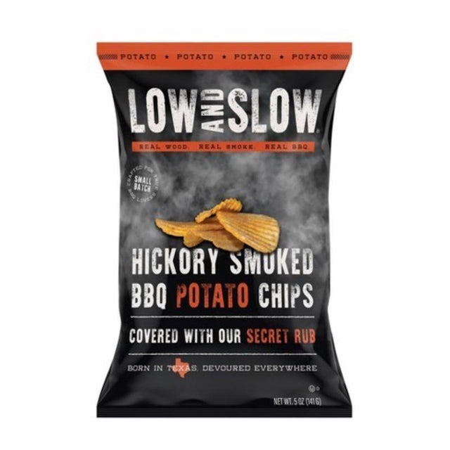 Low and Slow Hickory Smoked BBQ Potato Chips 5 oz Bagged, Pack of 6