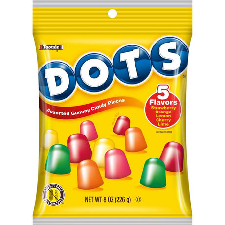 Tootsie Roll Dots Assorted Gummy Candy 8 oz, Pack of 8