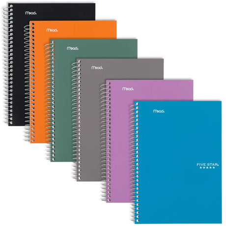 Five Star Mead 6 in. W X 10 in. L College Ruled Wire Bound Assorted Notebook, Pack of 12